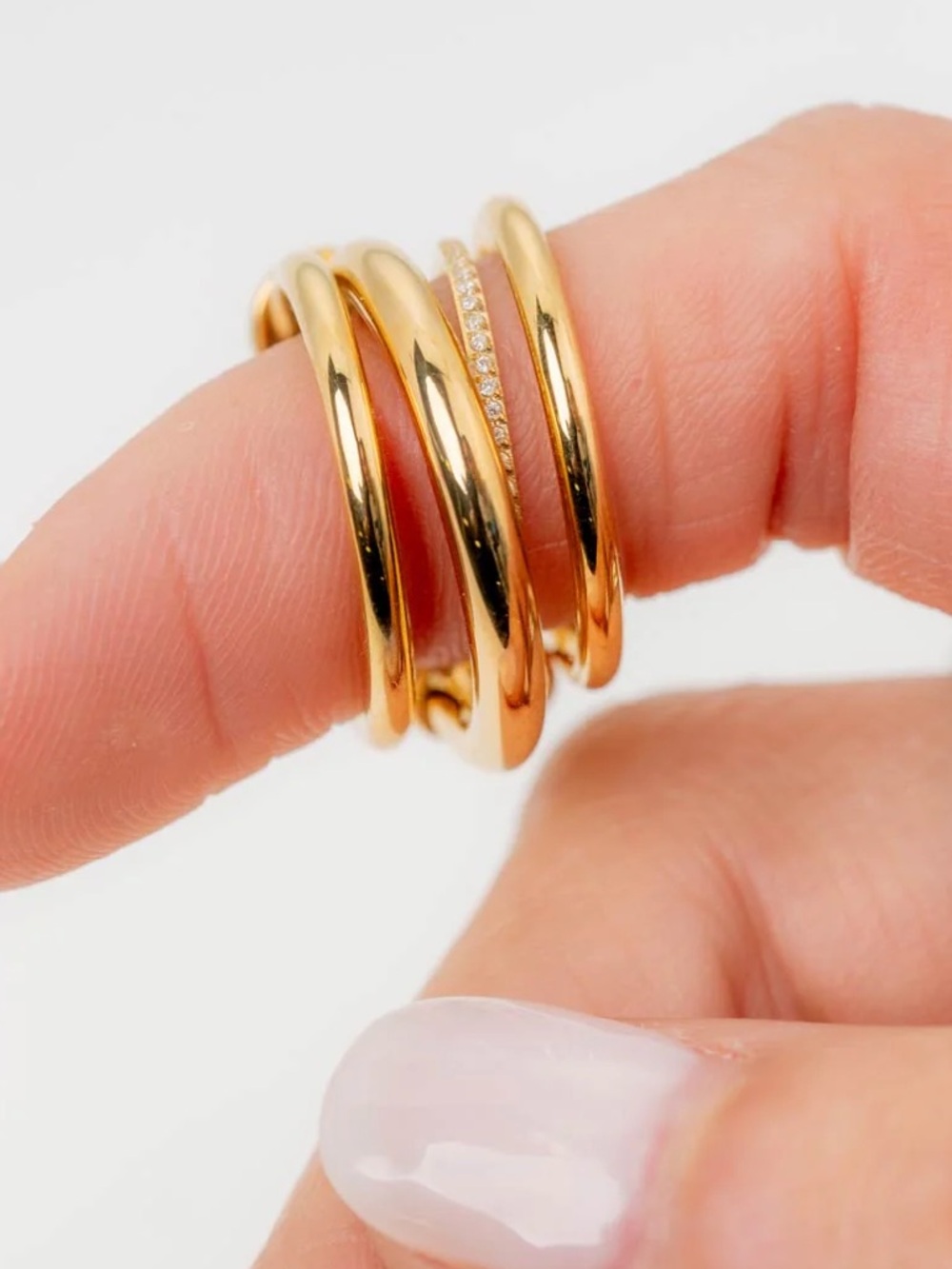 New w tags Bracha ring. Stacked gold. Everly. Size 6